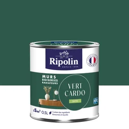 Peinture intérieur mur/boiserie/radiateur satiné, RIPOLIN, vert cardo, 0.5 litre