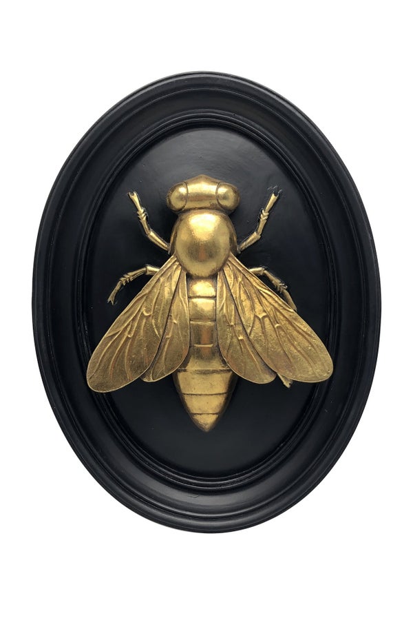 Décoration murale Abeille, noir et doré EMDE l.21 x H.27.5 cm