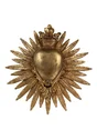 Décoration murale Exvoto coeur plumes, jaune / doré EMDE l.24.7 x H.25.3 cm