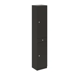 Colonne pour salle de bain GALICE 4, 2portes et 1 tiroir, l.35 x H.186.5 x P.30.5 cm, gris