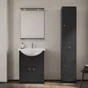 Colonne pour salle de bain GALICE 4, 2portes et 1 tiroir, l.35 x H.186.5 x P.30.5 cm, gris