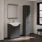 Colonne pour salle de bain GALICE 4, 2portes et 1 tiroir, l.35 x H.186.5 x P.30.5 cm, gris