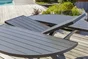 Table de jardin PELOSA 145/199X145 cm en aluminium gris anthracite
