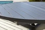 Table de jardin PELOSA 145/199X145 cm en aluminium gris anthracite