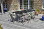 Table de jardin MEET (200x90 cm), aluminium laque et Epoxy, marbre noir