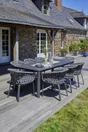 Table de jardin CAMARGUE 220x100 cm, aluminium gris anthracite