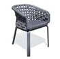 Fauteuil de jardin CAMARGUE en corde tissee et aluminium, gris anthracite