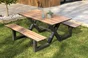 Table de jardin avec bancs VANCOUVER 150x164 cm, aluminium , gris anthracite