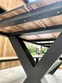 Table de jardin avec bancs VANCOUVER 150x164 cm, aluminium , gris anthracite