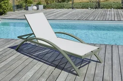 Bain de soleil BARCELONA empilable en aluminium, kaki