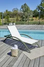 Bain de soleil BARCELONA empilable en aluminium, kaki