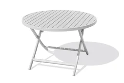 Table de jardin pliante MARIUS (diam. 110 cm) en aluminium - Coloris GRIS