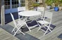 Table de jardin pliante MARIUS (diam. 110 cm) en aluminium - Coloris GRIS