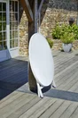 Table de jardin pliante MARIUS (diam. 110 cm) en aluminium - Coloris GRIS