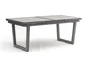 Table de jardin OLHOS 191/251x95 cm ,aluminium et céramique gris