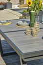 Table de jardin OLHOS 191/251x95 cm ,aluminium et céramique gris