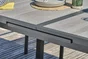 Table de jardin OLHOS 191/251x95 cm ,aluminium et céramique gris