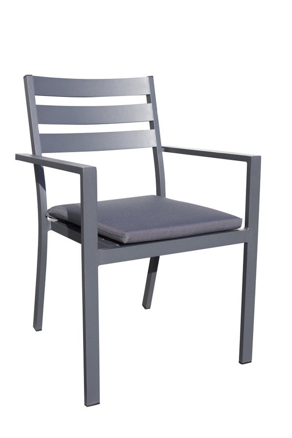 Fauteuil de jardin empilable PELOSA en aluminium - Coloris GRIS ANTHRACITE