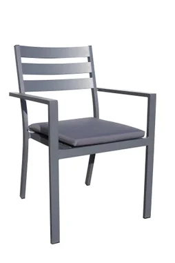 Fauteuil de jardin empilable PELOSA en aluminium - Coloris GRIS ANTHRACITE