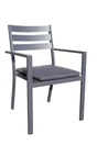 Fauteuil de jardin empilable PELOSA en aluminium - Coloris GRIS ANTHRACITE