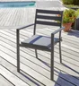 Fauteuil de jardin empilable PELOSA en aluminium - Coloris GRIS ANTHRACITE