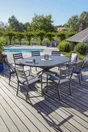 Fauteuil de jardin empilable PELOSA en aluminium - Coloris GRIS ANTHRACITE
