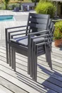 Fauteuil de jardin empilable PELOSA en aluminium - Coloris GRIS ANTHRACITE