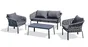 Salon bas de jardin CAMARGUE 4 places en aluminium, gris anthracite