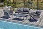 Salon bas de jardin CAMARGUE 4 places en aluminium, gris anthracite