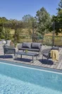 Salon bas de jardin CAMARGUE 4 places en aluminium, gris anthracite