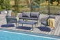 Salon bas de jardin CAMARGUE 4 places en aluminium, gris anthracite