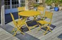 Table de jardin pliante MARIUS (diam. 110 cm) en aluminium - Coloris MOUTARDE