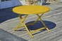 Table de jardin pliante MARIUS (diam. 110 cm) en aluminium - Coloris MOUTARDE