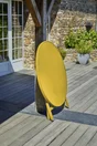 Table de jardin pliante MARIUS (diam. 110 cm) en aluminium - Coloris MOUTARDE