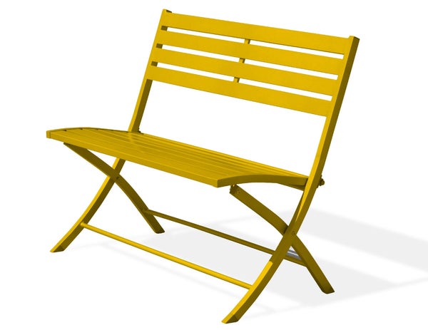 Banc de jardin pliant MARIUS en aluminium - Coloris MOUTARDE