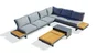Salon de jardin d'angle VANUATU 6 places, acacia et aluminium, gris anthracite