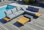 Salon de jardin d'angle VANUATU 6 places, acacia et aluminium, gris anthracite