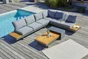 Salon de jardin d'angle VANUATU 6 places, acacia et aluminium, gris anthracite