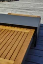 Salon de jardin d'angle VANUATU 6 places, acacia et aluminium, gris anthracite