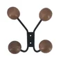 Patère à visser, 4 têtes, marron,  Orion