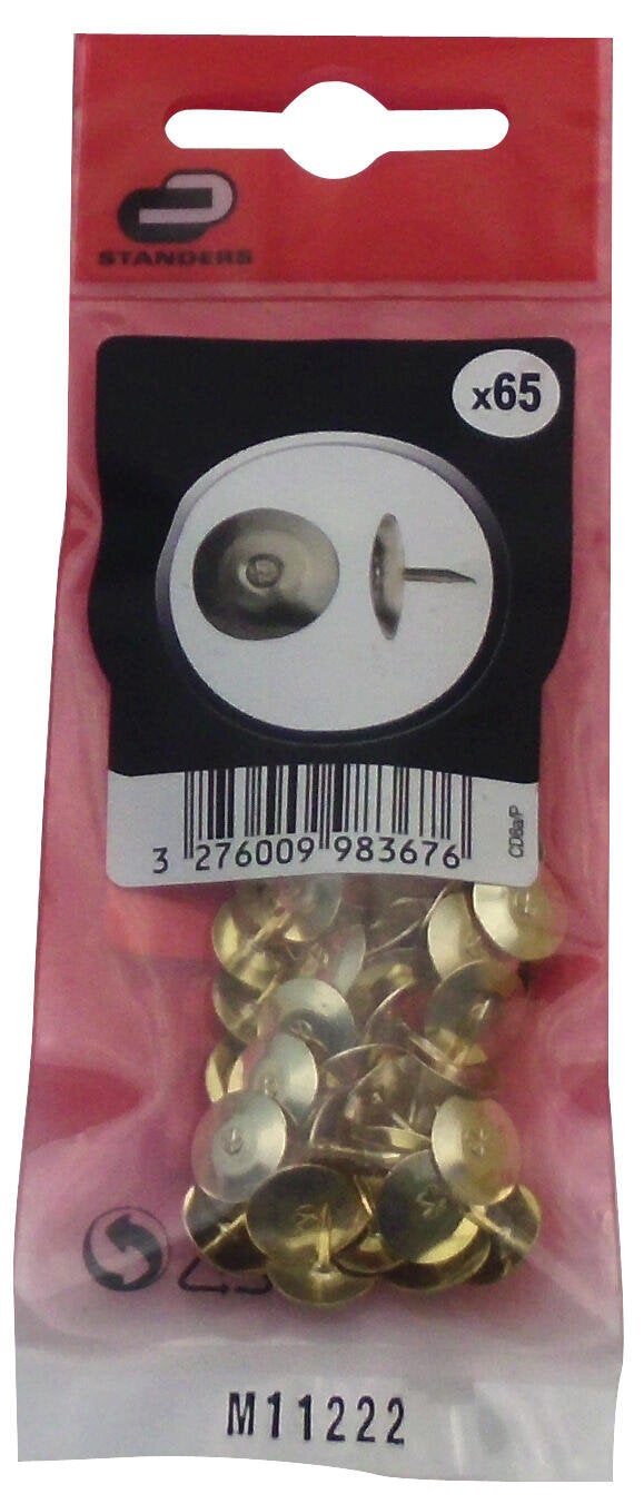 Lot de 65 punaises acier, STANDERS tête bombée x L.7.3 mm