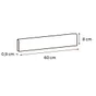 Lot de 2 plinthes Béton gris foncé n°48, l. 8 x L. 60 cm, Ep.9 mm