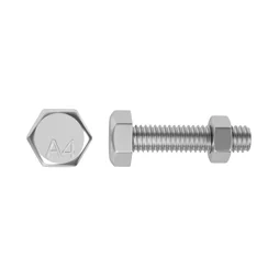 Sachet de 6 boulons inox, tête 6 pans hexagonal, STANDERS, L.20 mm