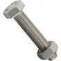 Lot de 4 boulons et écrous inox tête 6 pans hexagonal STANDERS, 8 x L.50 mm