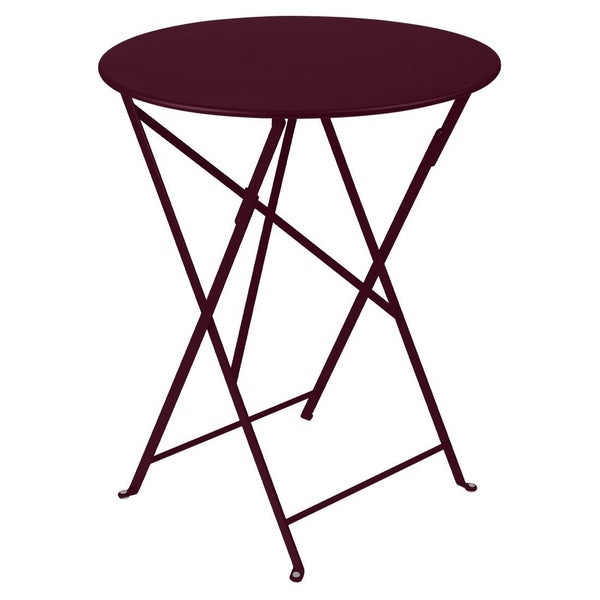 Table de jardin FERMOB ronde 2 personnes rouge cerise