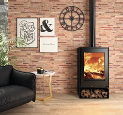 Poêle à bois Faucon Bucher Ecodesign, 8.7 kW noir