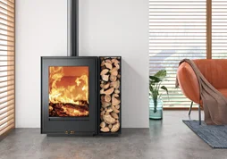 Poêle à bois CROWN faucon bucher à droite noir, 8.7 kW