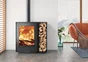 Poêle à bois CROWN faucon bucher à droite noir, 8.7 kW