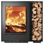 Poêle à bois CROWN faucon bucher à droite noir, 8.7 kW