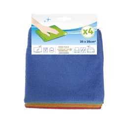 Lot de 4 microfibres nettoyage quotidien multi couleurs